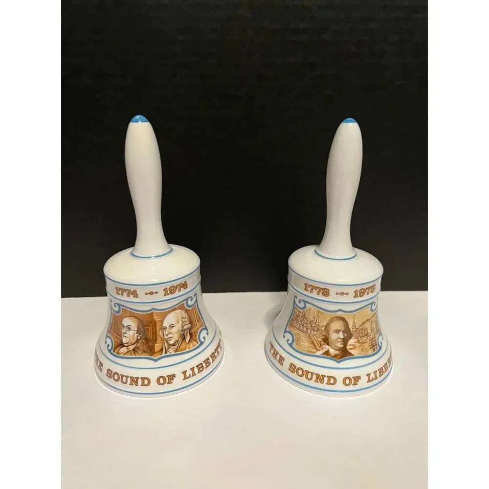 Vintage Bell by Hammersley Set Sounds of Liberty LOT OF 2 (Boston Tea/Gauntlet)